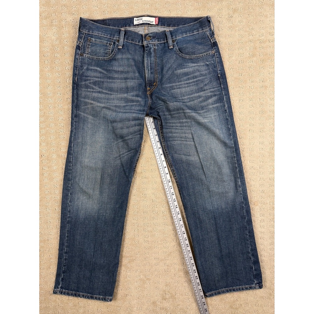 Men's Levi's 569 Loose Straight Medium Wash Blue Jeans 34x30  #1054 - Picture 4 of 15